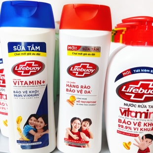 越南版Life buoy沐浴露卫宝清洁防护十效身体清洁乳家庭装800g