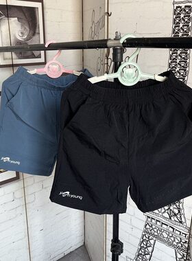 撤柜儿童运动短裤夏季男女童轻薄透气弹力户外速干凉感五分裤子