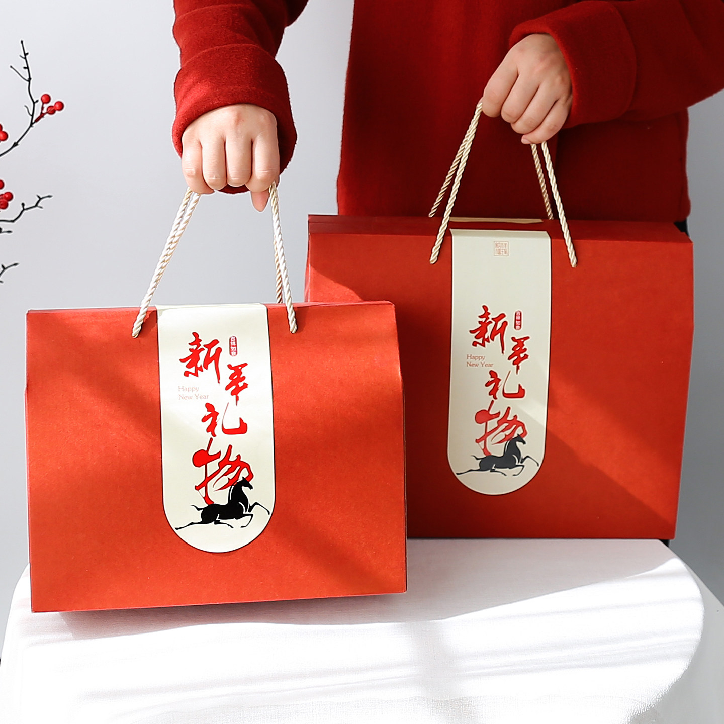 定制复古新年礼盒空盒子高档年货礼品包装盒坚果零食大礼包手提箱,包装,礼品盒,淘宝优惠券,粉丝福利购,淘宝优惠卷