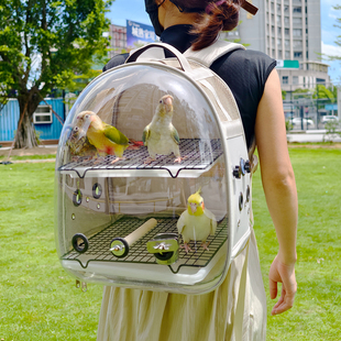 鹦鹉外出包中小型双层大空间鸟笼小太阳和尚玄凤便携双肩手提鸟包
