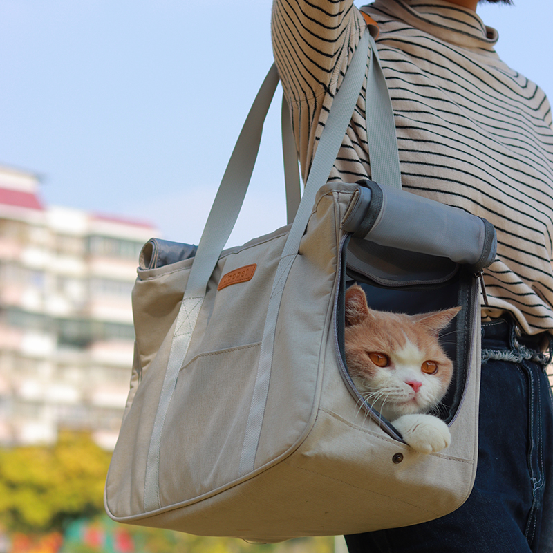 猫包手提外出便携宠物大容量猫袋夏天透气笼子帆布狗背包猫咪用品