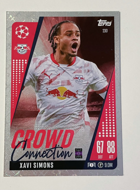 Topps2024-25欧战欧冠追加版Crowd特卡 230 哈维西蒙斯 RB莱比锡