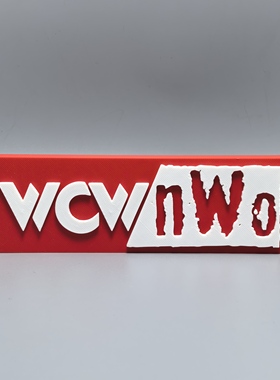 WCW标志立牌美国摔角联盟nWo周边3D打印创意模型装饰牌摆件冰箱贴