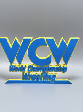 WCW标志立牌美国摔跤联盟周边3D打印创意LOGO模型高颜值装饰摆件