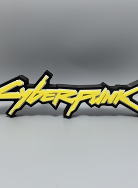 赛博朋克标志立牌CyberPunk2077周边摆件3D打印创意模型字冰箱贴