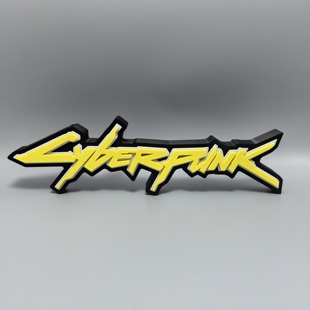 赛博朋克标志立牌CyberPunk2077周边摆件3D打印创意模型字冰箱贴