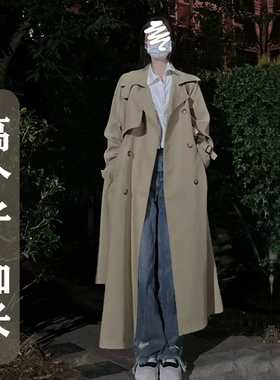 高个子加长版风衣外套女秋2024早春新款流行过膝超长款到脚踝大衣