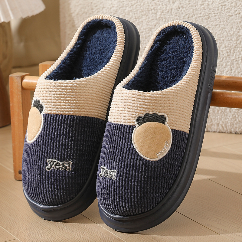 冬季棉拖鞋男居家防滑耐磨厚底