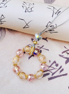 【北京宫内】雍民族风合金瓷琉璃手机链钥匙唐卡五路财神挂件电镀