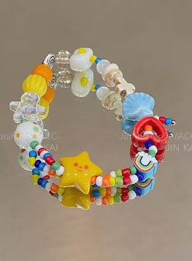 夏日多巴胺小清新彩色星星手链