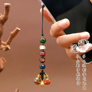 非遗吞金兽手机链挂绳手工编织钥匙扣挂件香灰琉璃小众汽车钥匙扣