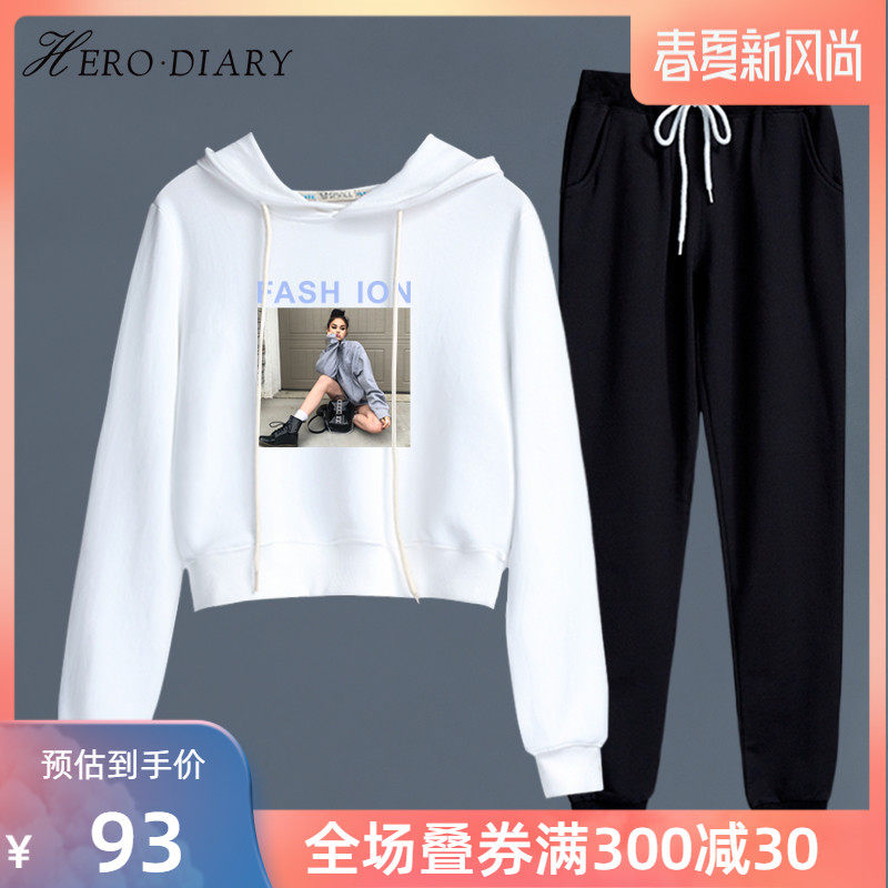 chic运动休闲套装女卫衣连帽原宿风宽松高腰短款跑步运动装两件套在类目 女装/女士精品, 套装/学生校服/工作制服, 休闲运动套装中 - 来自Buy2taobao.com提供专业的淘宝代购服务