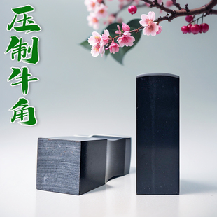 精品压制圆头牛角方牛角姓名私章扁章行号章名章牛角印章材料批发