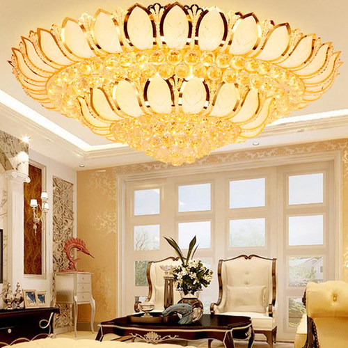 水晶吸顶灯客厅灯金色莲花寺庙灯
