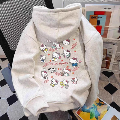 女童凯蒂猫卡通连帽卫衣外套