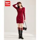 纯欲风显瘦性感修身 IEF 时尚 新款 辣妹毛织连衣裙 爱依服2025秋季