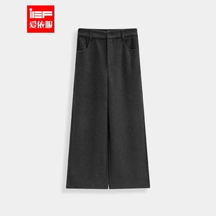简约休闲通勤气质百搭显瘦阔腿裤 IEF 韩版 子2025秋冬新款 爱依服裤
