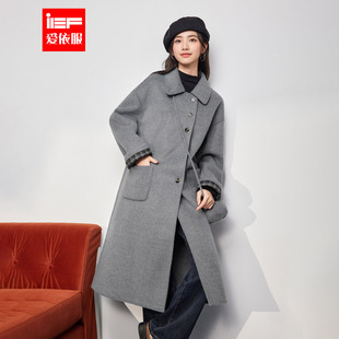 日常百搭通勤休闲时尚 新款 气质简约呢绒长外套 爱依服2025冬季 IEF