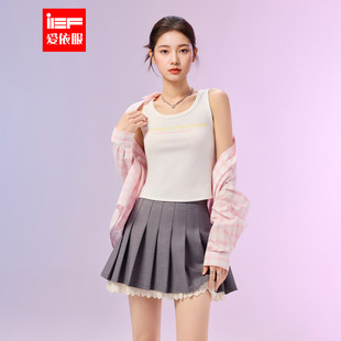 时尚 IEF 美式 新款 休闲运动风设计感字母印花背心 爱依服2026春季