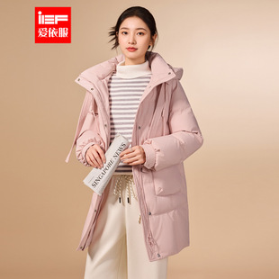IEF/爱依服2025冬季新通勤款甜美淑女休闲运动女中长款保暖羽绒服
