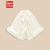 IEF 千金风蝴蝶结斗篷毛织外套女收腰显瘦 法式 爱依服2025冬季 新款