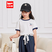 时尚 IEF 小众设计洋气百搭女童T恤 2025夏季 新款 爱依服 童装