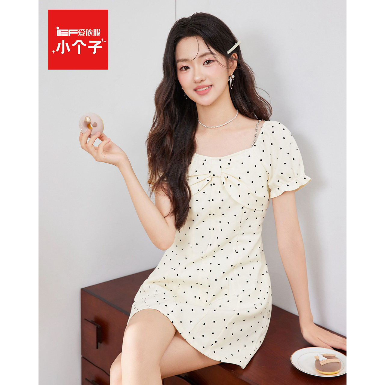 IEF/爱依服【小个子】2026夏季法式优雅波点连衣裙夏日绝美小裙子图片