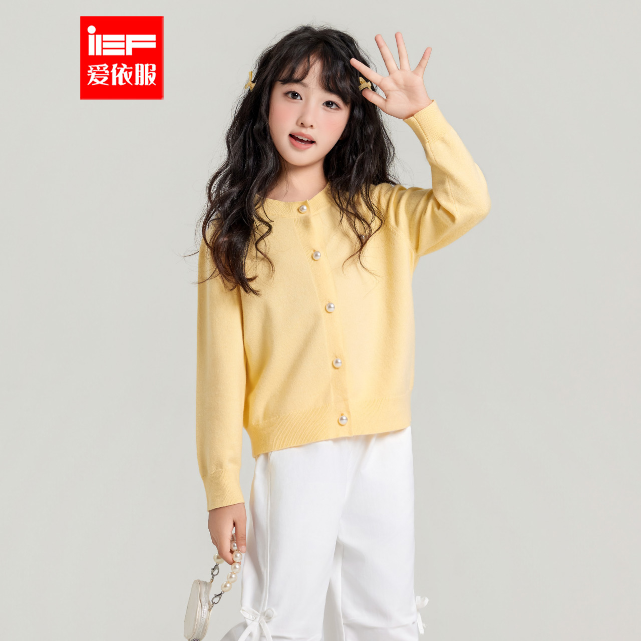MINIIEF【爱依服童装】2025秋季新款法式甜美洋气女童毛织外套