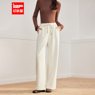 简约休闲通勤气质加绒保暖百搭阔腿裤 IEF 韩版 新款 爱依服2025冬季