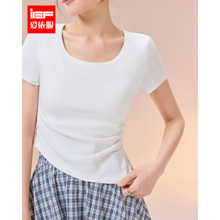 韩系简约纯色修身 新款 百搭自带胸垫设计上衣 爱依服2026春季 IEF