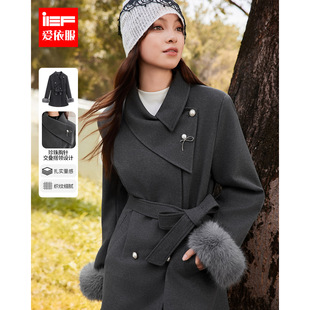法式 新款 复古名媛风通勤气质高级感呢绒中外套 爱依服2025冬季 IEF