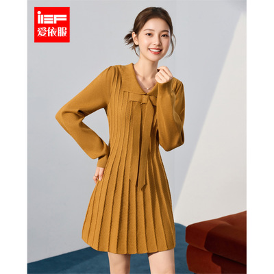 IEF/爱依服2025秋季新款法式浪漫温柔小女人气质设计感显瘦连衣裙