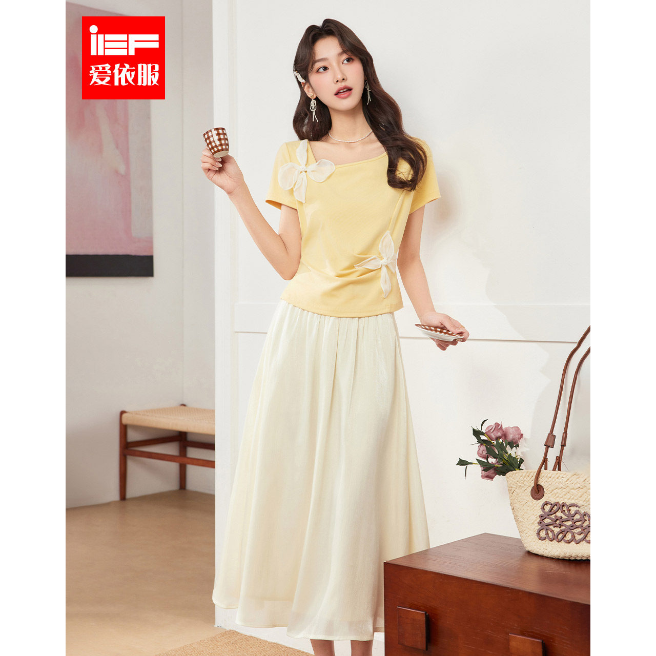 IEF/爱依服2026年新款夏季韩系温柔感两件套绝美一整套穿搭OOTD