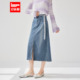 时尚 IEF 韩版 新款 通勤气质百搭牛仔长包裙 爱依服半身裙2025夏季