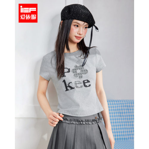 IEF/爱依服2026新款夏季韩系简约通勤百搭休闲可爱甜美T恤