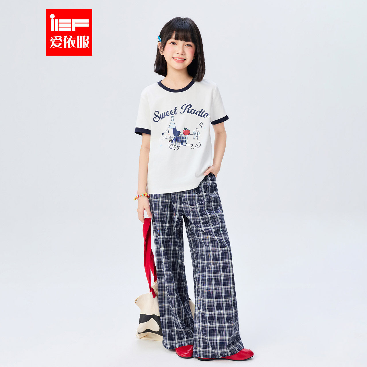 MINIIEF【爱依服童装】2026夏季新款时尚洋气休闲风女童上下套裤