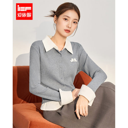IEF/爱依服2025秋季新款美式文艺学院风通勤设计感百搭显瘦上衣