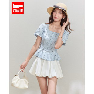 IEF/爱依服2026夏季新款法式轻奢名媛淑女气质复古波点百搭上衣