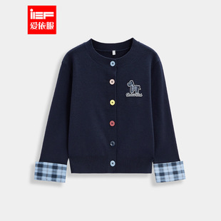 爱依服童装 时尚 2025秋季 韩版 洋气女童毛织外套 新款 MINIIEF