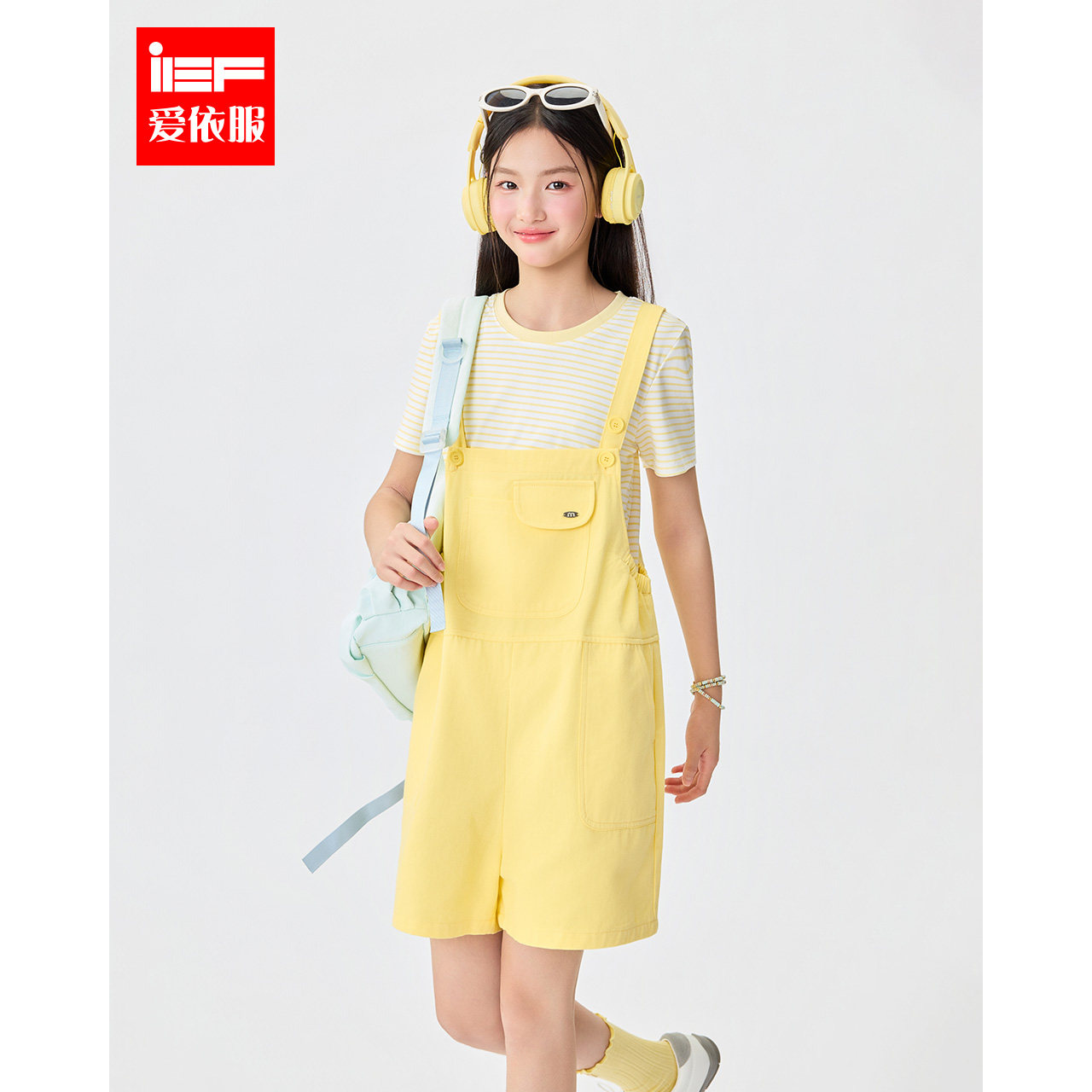 MINIIEF【爱依服童装】2026夏季新款洋气女童背带短裤时尚套装图片