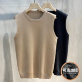 2020年秋冬新款 潮针织坎肩无袖 背心男士 毛衣马甲加绒加厚保暖韩版
