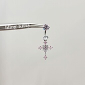 爆闪凯蒂｜十字架爆闪马蹄环耳钉F136钛合金内螺旋养耳洞耳骨钉