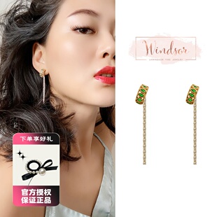 LHWindsor温莎珠宝 棕榈树闪钻流苏耳环复古气质耳环新款潮