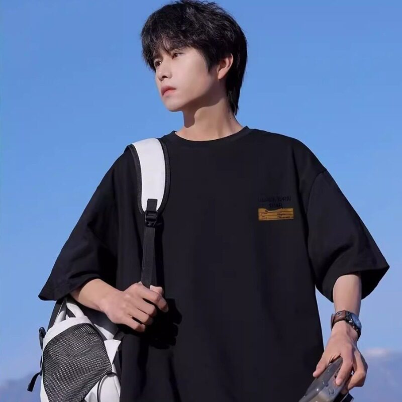 宽松百搭重磅短袖t恤男女2026新款夏季纯棉体恤美式休闲半袖上衣