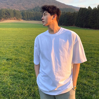 短袖白色t恤男款纯棉重磅上衣服2026新款夏季百搭宽松男士打底衫