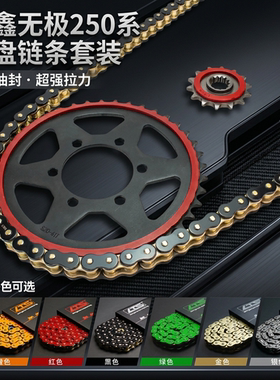 适用无极250RR/350AC/GP250摩托车静音520油封链条大小齿轮三件套