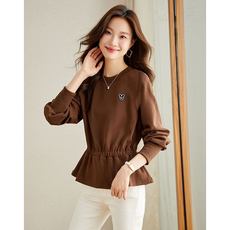 秋冬季新款德绒长袖打底衫上衣女