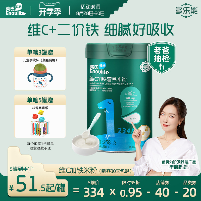 英氏维C加铁米粉 婴儿辅食宝宝营养高铁米粉米糊1阶 罐装原味258g使用感如何?