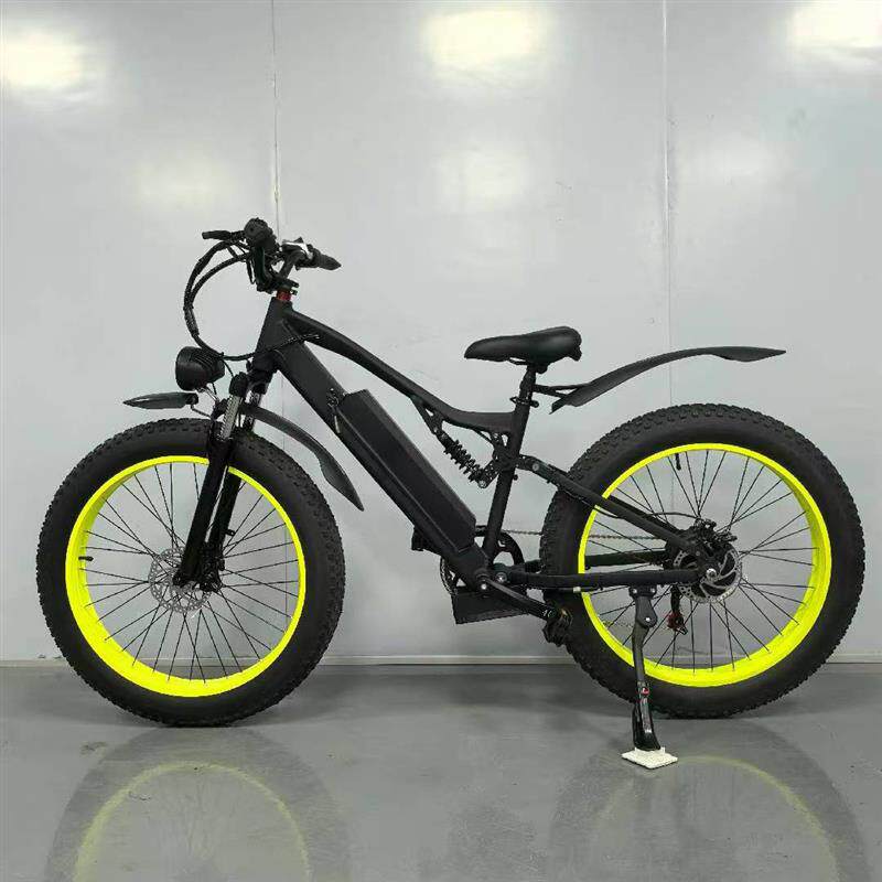 雪地电动自行车26寸宽胎电动自行车软尾减震电动自行车山地自行车