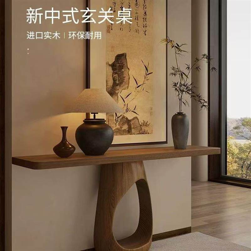 新中式玄关桌家用装饰靠墙条案入户正对门走廊玄关台客厅置物案台